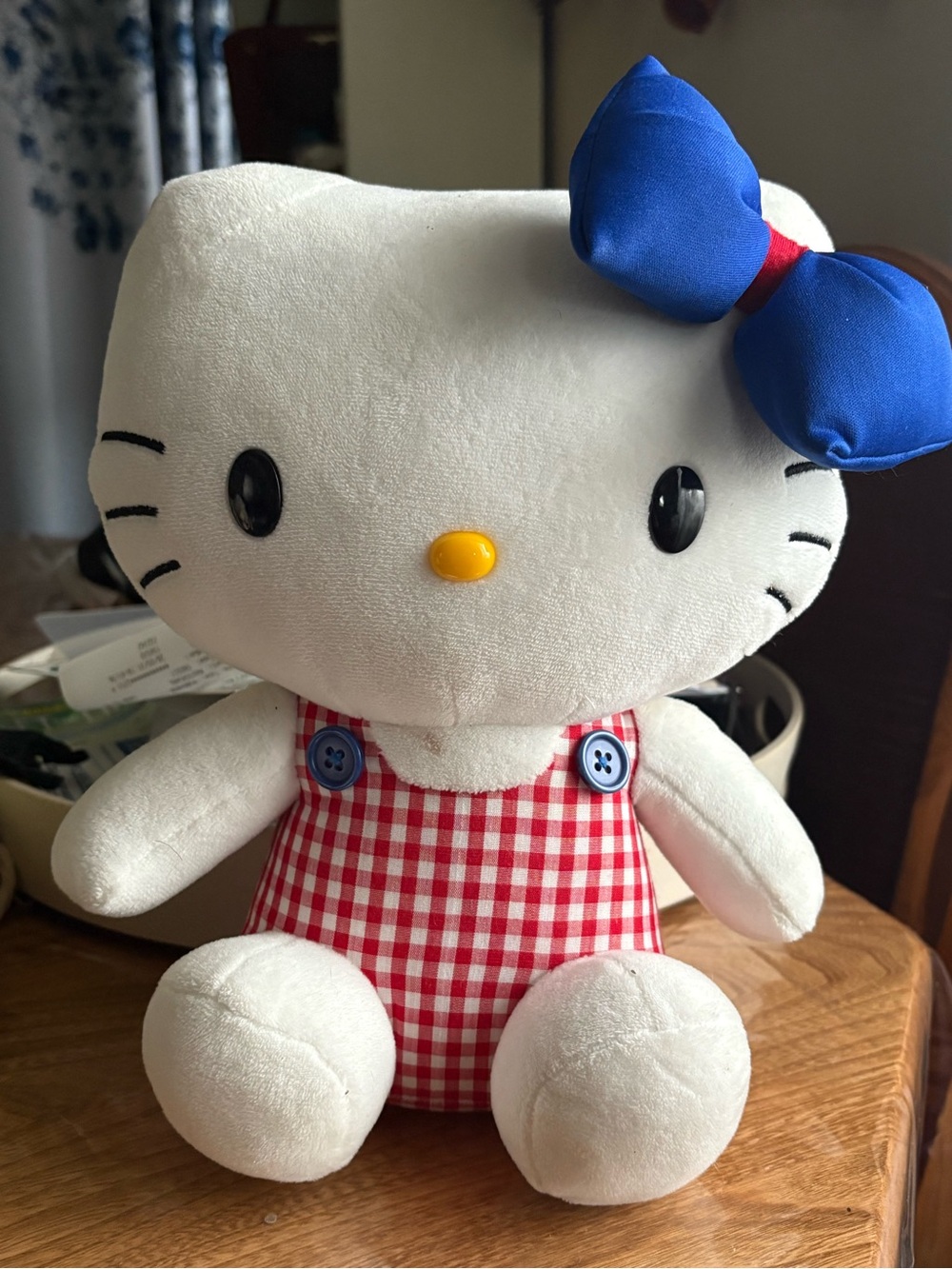 2/$30🎠 Hello Kitty White Plush with Blue Bow and Red Gingham Outfit